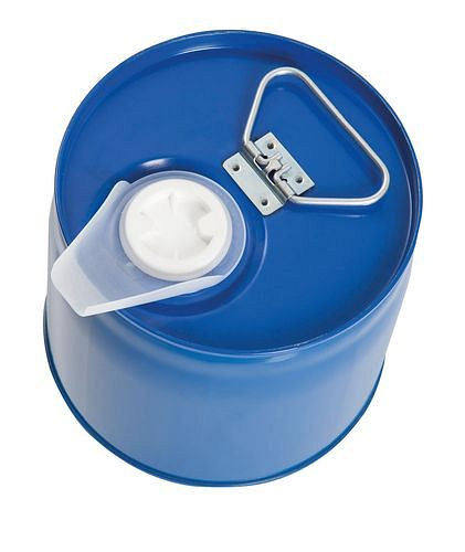Contenitore combinato di sicurezza DENIOS in acciaio, con camera d'aria interna in PE, 6 litri, blu, 217-945