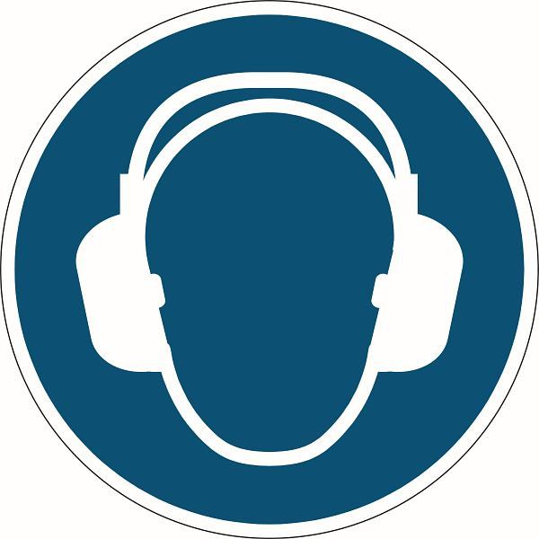 Etichetta di sicurezza DURABLE “Utilizzare protezioni per l'udito”, blu, 172906