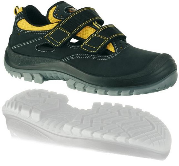 Hase Safety TESSIN, sandalo di sicurezza nero-giallo, misura: 44, 52092-04-44