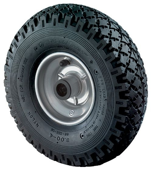 Ruota pneumatica BS wheels, larghezza 50 mm, Ø200 mm, fino a 80 kg, battistrada in gomma nera, corpo ruota, cerchio in acciaio zincato/verniciato, cuscinetto a rulli, C90.201