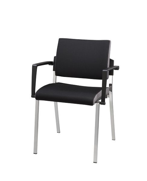Sedia visitatore Hammerbacher, 4 gambe, set da 2, nero, altezza 80 cm, larghezza seduta 45 cm, VSBP1/D