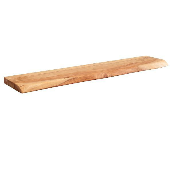 Mensola da parete Wohnling con bordo albero in legno massello di acacia 80 cm, legno massiccio, naturale, stile country, WL5.973