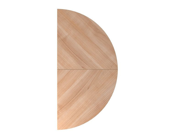 Tavolo aggiuntivo Hammerbacher 2xquarto di cerchio QA160, 160 x 80 cm, piano: noce, spessore 25 mm, base di supporto in grafite, altezza di lavoro 68-76 cm, VQA160/N/G