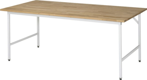 Tavolo da lavoro serie RAU Jerry (3030) - piano in faggio massiccio, regolabile in altezza, 2000x800-850x1000 mm, 06-500B10-20.12