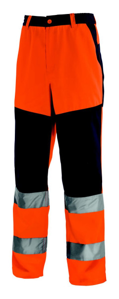 Pantaloni teXXor alta visibilità ROCHESTER, taglia: 60, colore: arancione brillante/blu navy, confezione da 10, 4355-60