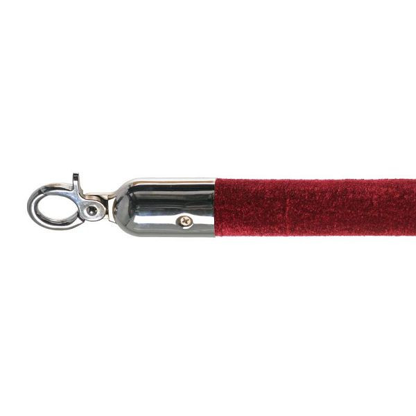 VEBA cordone barriera in velluto rosso, lucido, Ø 3 cm, lunghezza 157 cm, 10103RC
