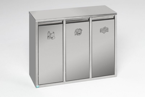 Sistema di smistamento di materiale riciclabile VAR 36 litri acciaio inossidabile come unità a pavimento o a parete, 21240