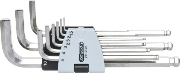Set di chiavi a bussola esagonali in acciaio inossidabile KS Tools, 9 pezzi, 964.0420