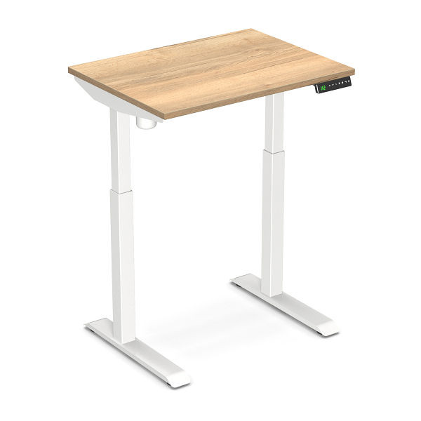Scrivania Worktrainer sit-stand StudyDesk (bianco / rovere naturale 80 x 60 cm), StD-xs-white-no