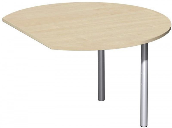 Tavolo allungabile geramöbel rotondo con piedini di supporto, incl. materiale di collegamento, regolabile in altezza, 1200x1047x680-820, acero/argento, N-647207-AS