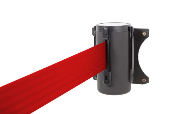 Nastro barriera ALLROUNDLINE, montaggio a parete con cintura, alloggiamento: nero / cintura: rossa, ALW-10-3.0-0010