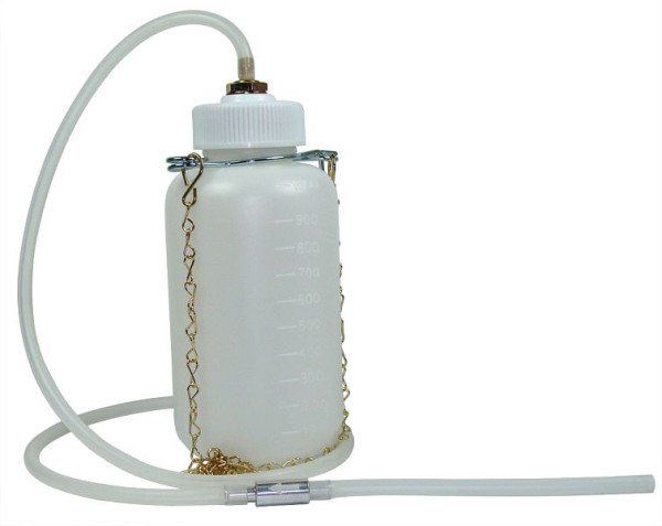Bottiglia di raccolta Stahlmaxx per liquido freni, con catena, tubo flessibile e fermo di ritorno, XXL-101751