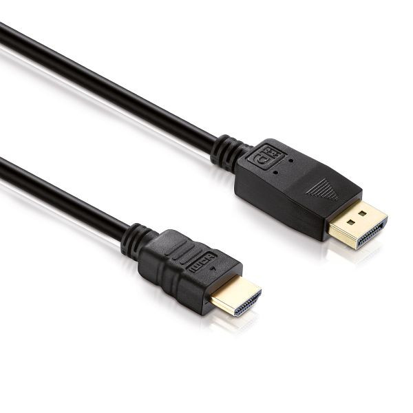 Cavo di collegamento Helos, spina DisplayPort/spina HDMI, BASIC, 1,0 m, nero, 118876