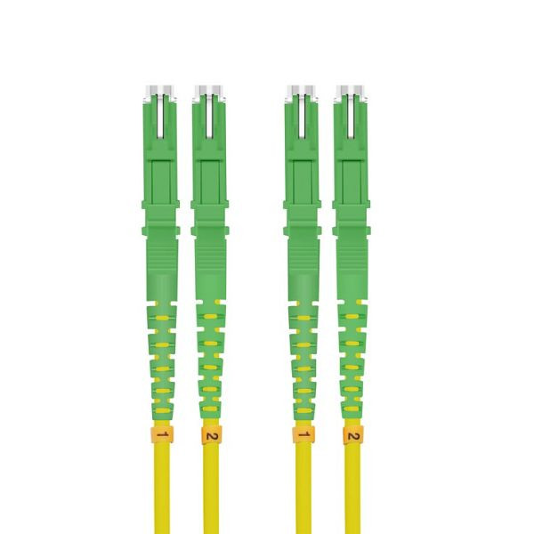 Cavo patch in fibra ottica Helos E2000® APC/E2000® APC (LSH) duplex 9/125µm OS2 giallo 1,0 m, 254651