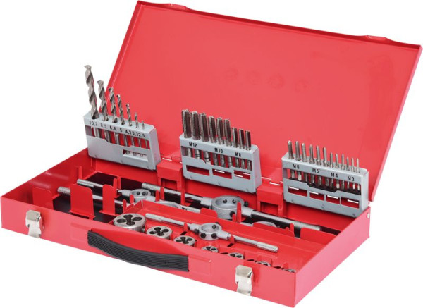 KS Tools Set di utensili per filettare HSS, 44 pezzi, 331.0644
