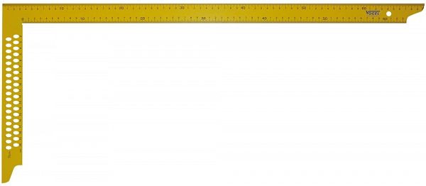 Squadra da carpentiere Vogel Germany, gialla, con fori di marcatura, 1000 x 380 mm, 521126