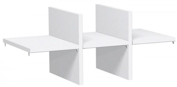 Scaffalatura geramöbel per 1 cartella di altezza, per larghezza struttura 800 mm, per 3° o 4° altezza di archivio, 2 pareti divisorie e 3 ripiani, bianco, N-381710-W
