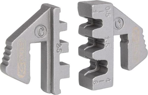 KS Tools coppia di inserti a crimpare per connettori piatti 4,8 e 6,3 mm, diametro 0,5 - 6,0 mm, 115.1417