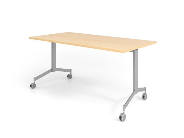 Tavolo pieghevole mobile Hammerbacher 160x80cm, acero, piano tavolo inclinabile di 90°, VKF16/3/S