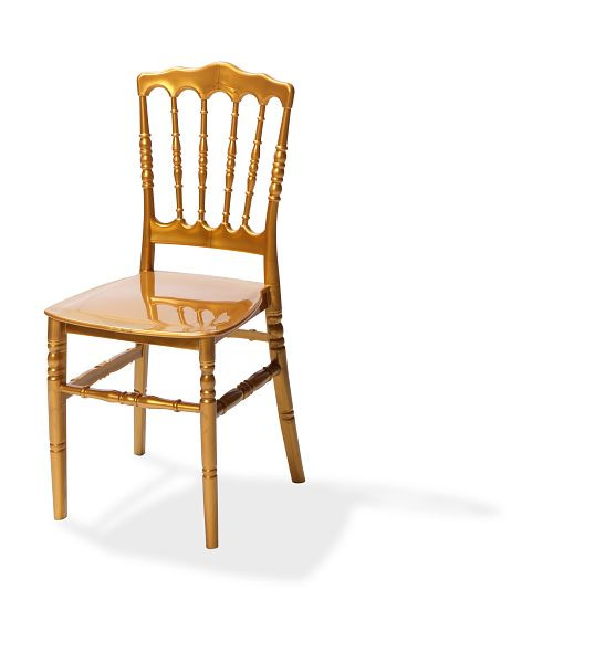 VEBA sedia impilabile Napoleone oro, polipropilene, 41x43x89,5 cm (LxPxA), non infrangibile, 50400GL
