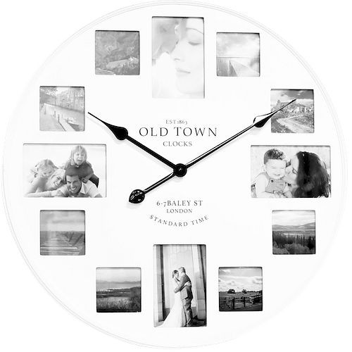 Orologio da parete al quarzo Technoline &quot;Old Town&quot;, immagini al posto dei numeri, materiale MDF, dimensioni: Ø 60 cm, 774141