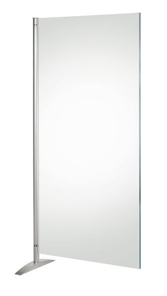 Kerkmann Schermo per la privacy Metropol, elemento trasparente, L 800 x P 450 x H 1750 mm, alluminio argento/trasparente, 45691784