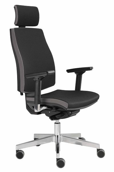 Sedia girevole da ufficio Hammerbacher Premium 1 nera, altezza 116-133 cm, larghezza seduta 50 cm, VSDP1/D