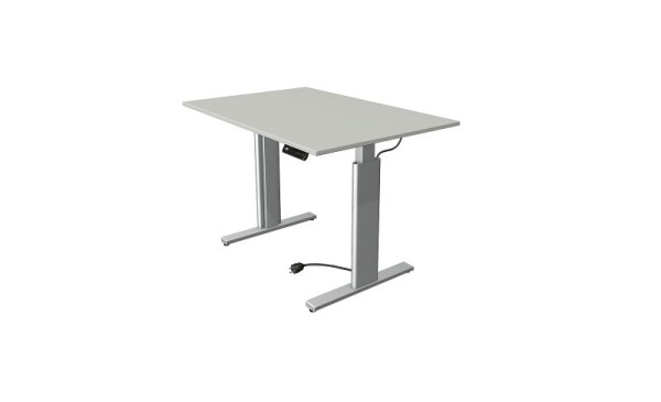 Kerkmann Move 3 tavolo sit/stand argento, L 1200 x P 800 mm, regolabile elettricamente in altezza da 720-1200 mm, grigio chiaro, 10231611