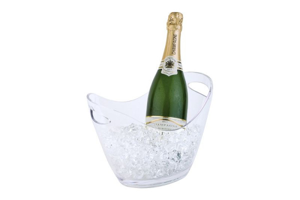 APS refrigeratore per vino/champagne, 27 x 20 cm, altezza: 21 cm, MS, cristallino, 3 litri, con 2 aperture laterali, per una bottiglia, 36052