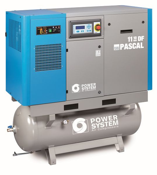 Compressore a vite POWERSYSTEM IND industriale con essiccatore, sistema di alimentazione PASCAL 2.2 - 10 bar Serbatoio da 270 L, 20140901