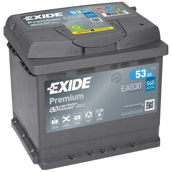 Batteria di avviamento EXIDE Premium EA 530 Pb, 101 009 100 20
