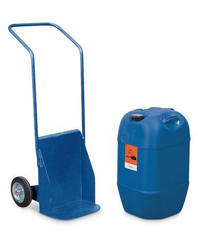 Carrello per palloncini DENIOS BK-60, verniciato blu, pneumatici in gomma piena, per contenitori fino a 60 litri, elettricamente conduttivi, 181-316