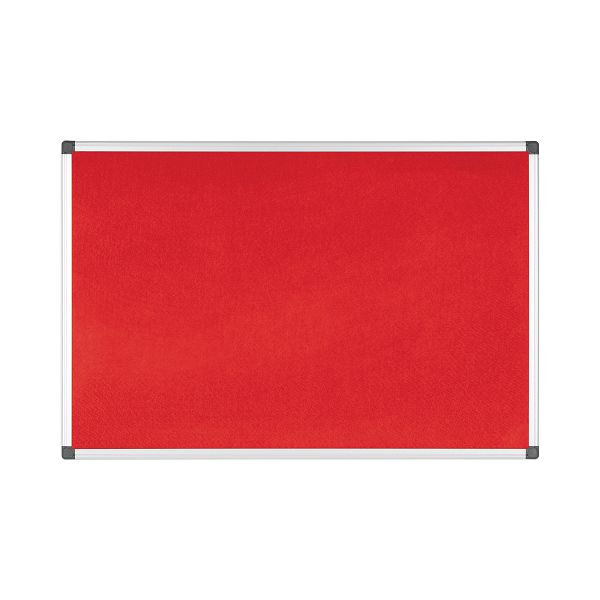 Bi-Office Maya feltro rosso con cornice in alluminio 90x60cm, FA0346170
