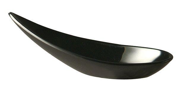 Cucchiaio per finger food APS -MING HING-, 11 x 4,5 cm, altezza: 4 cm, melammina, nero, conf. da 60, 83843