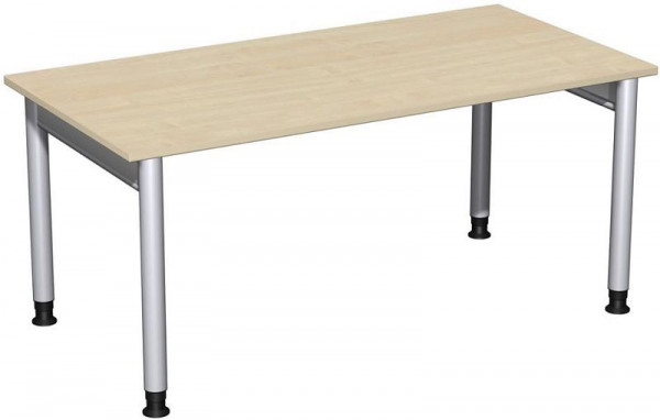 geramöbel scrivania regolabile in altezza, 1600x800x680-820, acero/argento, N-657103-AS