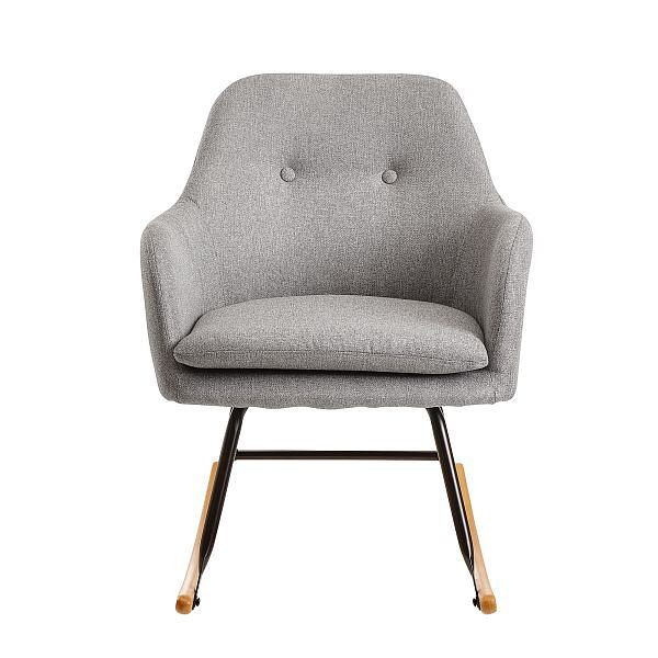 Wohnling sedia a dondolo grigio chiaro 71x76x70cm design Malmo tessuto / legno, WL6.205