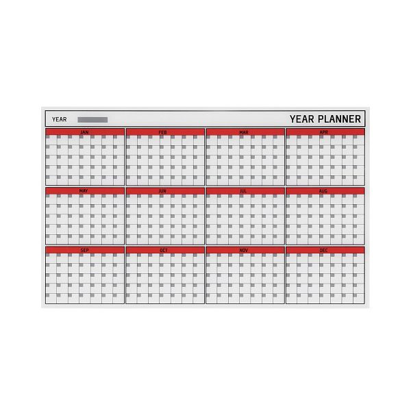 Agenda magnetica Bi-Office in vetro 365 giorni 78x48 cm Inglese, GL163501