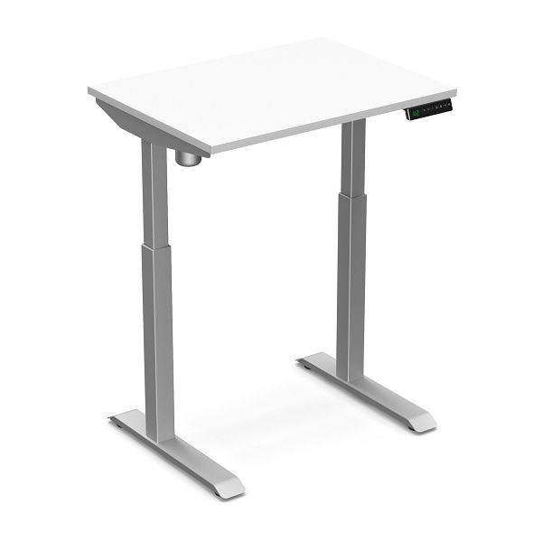 Scrivania Worktrainer sit-stand StudyDesk (argento / bianco 80 x 60 cm), StD-xs-slv-white