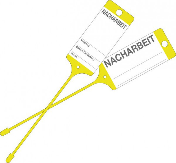 Eichner cartellino per merce in PP resistente alle intemperie, giallo, impronta: rilavorazione, UI: 100 pezzi, 9219-00771