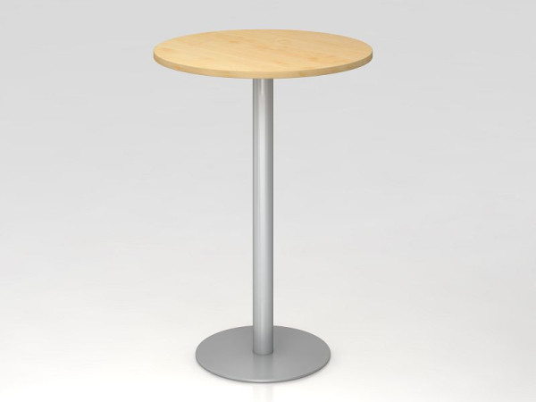 Tavolo da bar Hammerbacher 80 cm rotondo acero/argento, struttura argento, VSTH08/3/S