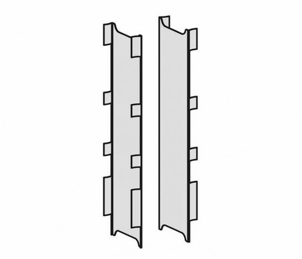 geramöbel set di copertura interna per due parti laterali con piedino a C, utilizzabile in combinazione con la copertura esterna per passaggio cavi nascosto, argento, N-647001-S