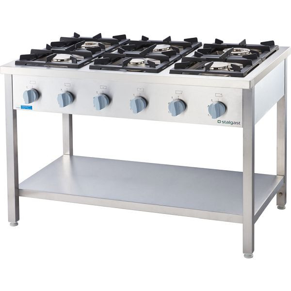 Cucina a gas Stalgast 700 - G20, 6 fuochi (3,5 + 2x5 + 2x7 + 9), 1200 x 700 x 850 mm (LxPxA), FS01620SE
