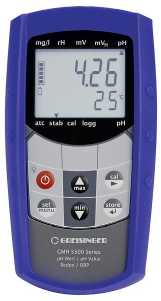 Misuratore di pH portatile impermeabile Greisinger GMH 5530, senza elettrodo, 600041