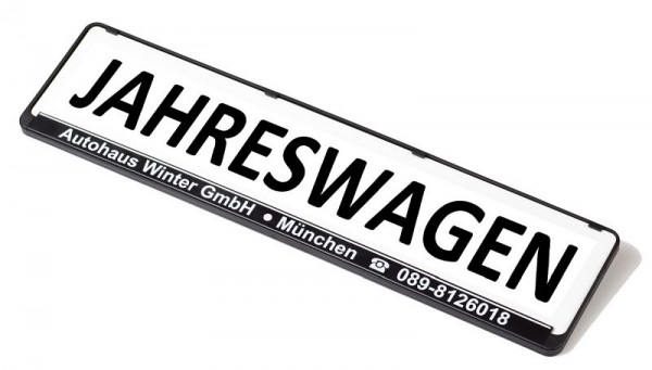 Eichner Miniletter cartello pubblicitario standard, bianco, impronta: Jahreswagen, 9219-00152