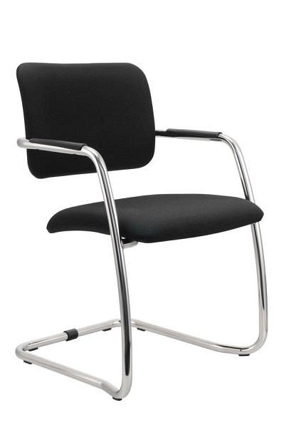 Sedia visitatore Hammerbacher, sedia cantilever, set da 2, nero, altezza 81 cm, larghezza seduta 45 cm, VSBP2/D