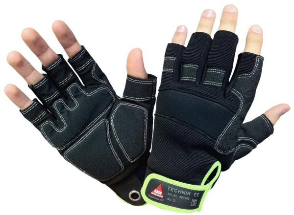 Hase Safety TECHNIK-0 dita, guanti di sicurezza in pelle sintetica, taglia: 10, PU: 10 paia, 421050-10