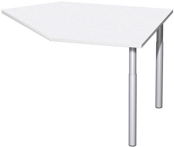 Tavolo allungabile dati geramöbel a destra con piedini di supporto, incl. materiale di collegamento, regolabile in altezza, 1060x1225x680-820, bianco/argento, N-647105-WS