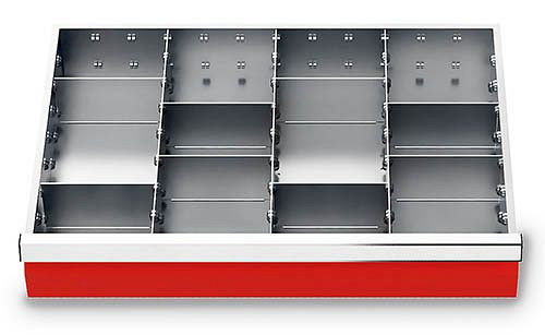 Inserti per cassetti Bedrunka+Hirth R 24-16, per altezza pannello 100 mm, 168-139-100
