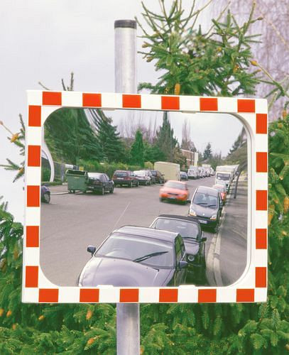 Specchio stradale DENIOS Diamond, in vetro di sicurezza Sekurit, 600 x 800 mm, 271-600