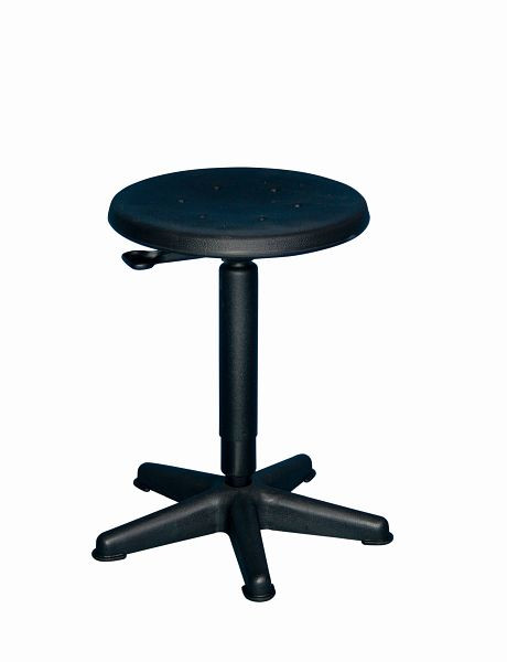 Sgabello da lavoro Lotz, sedile in PU nero, sblocco a leva, telaio in plastica nera ad alta resistenza, Ø 440 mm, altezza sedile 440-630 mm, 3510.01